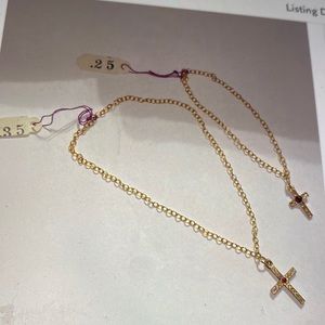 Vintage mother and daughter cross bracelets